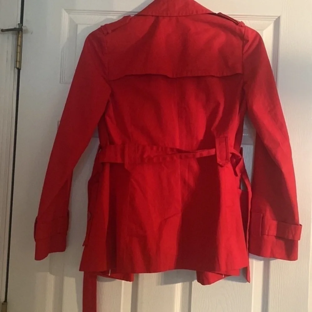 Banana republic red jacket, size small, 100% cotton. Lining is 100% acetate.